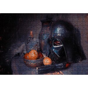 Darth Vader Kaskı Işın Kılıcı Ve Meyveler Puzzle Yapboz Mdf Ahşap 255 Parça