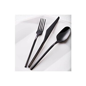 Quartz Titanyum Siyah 12 Kişilik 84 Parça Çatal Kaşık Bıçak Takımı 5100