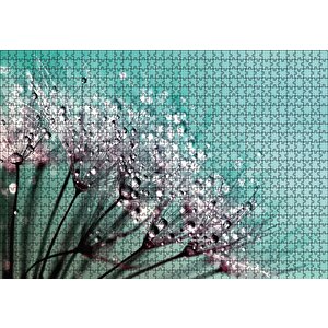 Çiçekler Üzerinde Çiy Damlaları Puzzle Yapboz Mdf Ahşap 1000 Parça