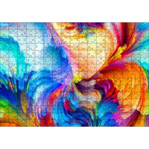 Rengarenk Çiçekler Üzerinde Rengarenk Kelebekler Puzzle Yapboz Mdf Ahşap 255 Parça
