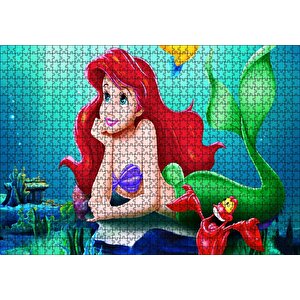 Disney Karakteri Deniz Kızı Ve Yengeç Puzzle Yapboz Mdf Ahşap 1000 Parça