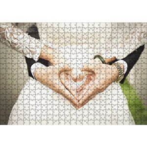 Damat Gelin Kalpli Eller Puzzle Yapboz Mdf Ahşap 500 Parça