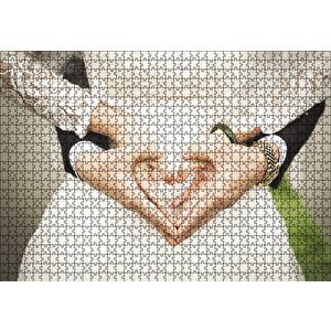 Damat Gelin Kalpli Eller Puzzle Yapboz Mdf Ahşap 1000 Parça