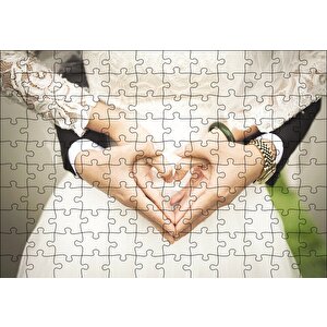 Damat Gelin Kalpli Eller Puzzle Yapboz Mdf Ahşap 120 Parça