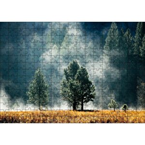 Sarı Çayırlar, Sık Orman Ve Sisler Puzzle Yapboz Mdf Ahşap 255 Parça
