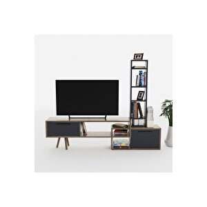 Lagomood Manzara Tv Ünitesi Tv Sehpası Antrasit & Ceviz Antrasit Ceviz