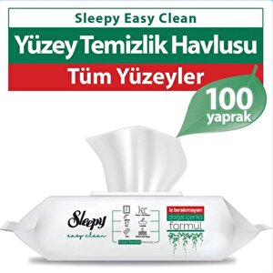 Sleepy Easy Clean Sirke Karbonat Beyaz Sabun Katkılı Yüzey Temizlik Islak Havlusu - 100'lü 3 Paket
