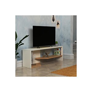 Lagomood Vega Tv Ünitesi Tv Sehpası Beyaz Meşe