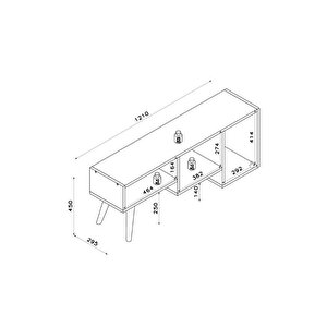 Lagomood Güne Plus Tv Standı Beyaz Meşe