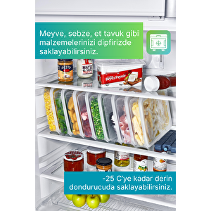 4 Adet Buzdolabı Düzenleyici Saklama Kabı Seti 2,3 Lt Şeffaf- Sebze Meyve Erzak Saklama -dipfriz