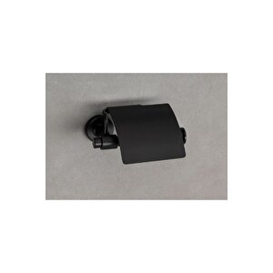 Ezel Kapaklı Tuvalet Kağıtlığı Siyah Renk 85x90x158 Mm