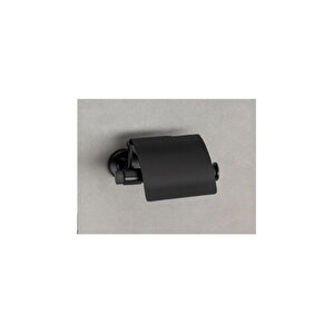 Flexu Kapaklı Tuvalet Kağıtlığı Siyah Renk 85x88x158 Mm