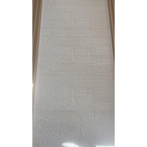 70x70cm 1 Adet Yapışkanlı Pratik Naturel Kayrak Desen Beyaz Karavan Salon Duvar Kağıdı Paneli Nw170