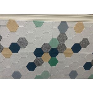 70x70cm 1 Adet Yapışkanlı Altıgen Petek Desen Kreş Çoçuk Odası Salon Ofis Duvar Kağıdı Paneli Nw153