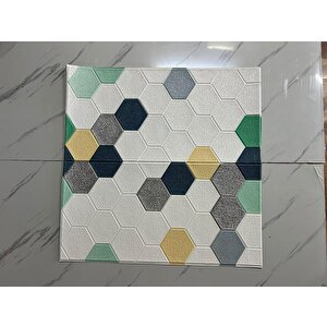 70x70cm 1 Adet Yapışkanlı Altıgen Petek Desen Kreş Çoçuk Odası Salon Ofis Duvar Kağıdı Paneli Nw153