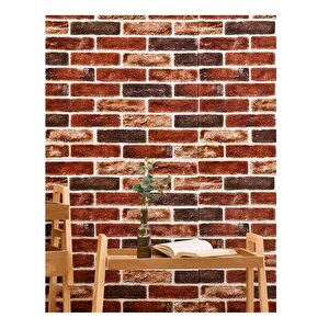 70x70cm 1 Adet Silinebilir Yapışkanlı Çok Renkli Tuğla Desen Salon Şömine Duvar Kağıdı Paneli Nw149