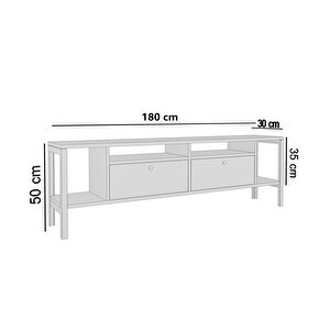 Belinda Metal Ayaklı  Atlantik Çam 180 Cm Tv Ünitesi