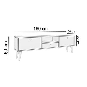 Penta Ahşap Ayaklı 160 Cm Antrasit Tv Sehpası