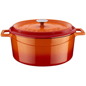 Döküm Yuvarlak Tencere. Trendy Çap(ø) 32cm. Turuncu