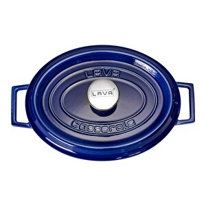 Lava Döküm Oval Tencere Döküm Demir Yekpare Kulplu Premium Serisi Ölçü 23x29cm.