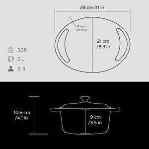 Lava Döküm Yuvarlak Tencere Döküm Demir Kapak Heritage Serisi Çap(ø)20cm