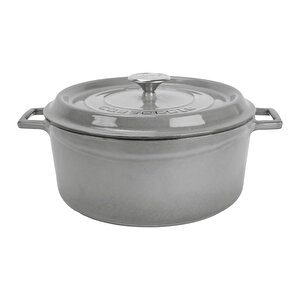 Lava Döküm Yuvarlak Tencere Döküm Demir Yekpare Kulplu Premium Serisi Çap(ø)24cm.