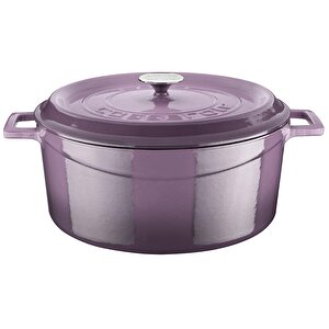 Döküm Yuvarlak Tencere. Trendy Çap(ø) 32cm. Mor