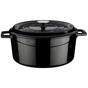 Döküm Yuvarlak Tencere. Trendy Çap(ø) 32cm. Siyah