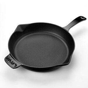 Lava Döküm Yuvarlak Kızartma Tavası Döküm Demir Yekpare Saplı. Çap(ø)28cm