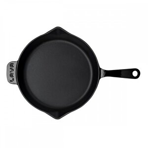Lava Döküm Yuvarlak Kızartma Tavası Döküm Demir Yekpare Saplı. Çap(ø)28cm