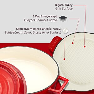 Lava Döküm 2x Edition Serisi Özel Koleksiyon Döküm Demir Tencere & Tava Seti