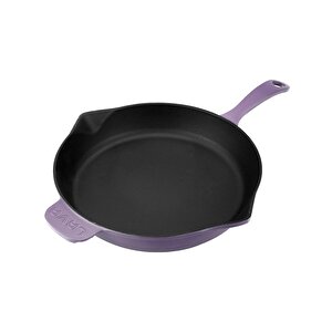 Döküm Yuvarlak Kızartma Tavası Döküm Demir Yekpare Saplı. Çap(ø)28cm Mor