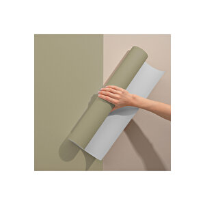 Düz Mat Haki Renk Yapışkanlı Folyo, Silinebilir Mutfak Dolap Ve Tezgah Arası Kaplama 0427 90x500 cm 