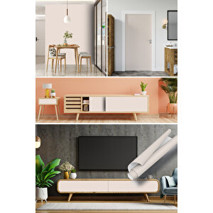 Toz Pembe Yapışkanlı Folyo, Dolap Kaplama Folyosu, Mutfak Tezgah Arası Stickerı 0437 45x1500 cm 