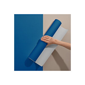 Koyu Mavi Düz Renkli Yapışkanlı Folyo Suya Dayanıklı, Su Geçirmez Kaplama Kağıdı 0418 90x500 cm 