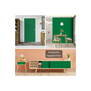 Koyu Yeşil Yapışkanlı Folyo, Mutfak Dolap, Tezgah Arası Ve Mobilya Kaplama Folyosu 0435 45x1500 cm 