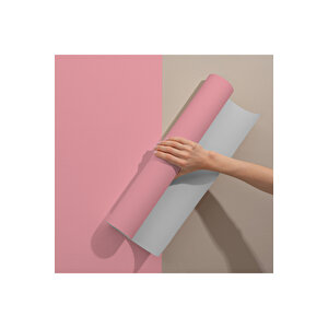 Düz Renk Pembe Yapışkanlı Folyo, Su Geçirmez Masa Tezgah Arası Mobilya Ve Dolap Stickerı 0411 45x1500 cm 