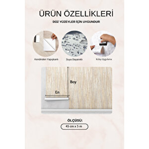 Ekru Mermer Görünümlü Yapışkanlı Folyo, Mutfak Tezgah Arası Dekoratif Yapışkan Kaplama 0223
