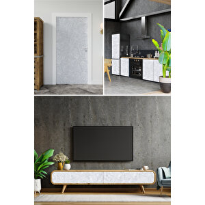 Granit Görünümlü Yapışkanlı Folyo, Mat Gri, Dekoratif, Suya Dayanıklı Kaplama Folyosu 0222 45x1500 cm 