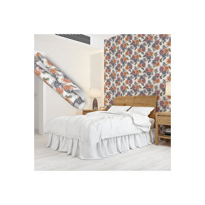 Renkli Çiçek Desenli Yapışkanlı Folyo, Mutfak Tezgah Arası Kaplama Folyosu 0301 45x1500 cm 