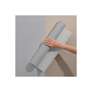 Açık Gri Yapışkanlı Folyo, Su Geçirmez Mutfak Tezgah Arası, Dolap, Mobilya Kaplama 0436 90x500 cm 