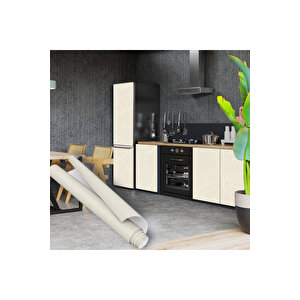 Krem Rengi Yapışkanlı Folyo, Granit Desenli Mutfak Dolap, Tezgah Arası Kaplama Kağıdı 0217