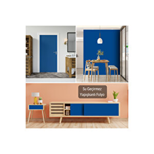 Düz Renk Koyu Mavi Yapışkanlı Folyo, Mutfak Dolap, Tezgah Arası, Masa Kaplama Folyosu 0419 45x1500 cm 