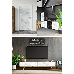 Beyaz Granit Desenli Yapışkanlı Folyo, Mutfak Arası Tezgah Su Geçirmez Kaplama Kağıdı 0209 45x1500 cm 