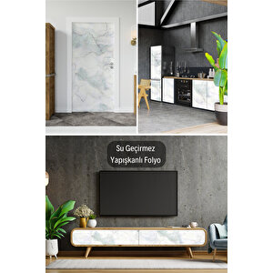 Beyaz Granit Desenli Yapışkanlı Folyo, Mutfak Arası Tezgah Su Geçirmez Kaplama Kağıdı 0209 90x1500 cm