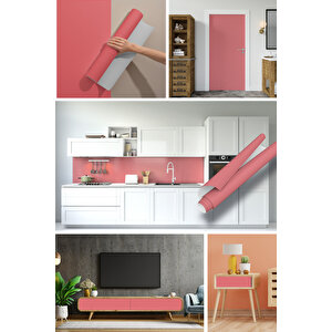 Şeker Pembe Yapışkanlı Folyo, Mutfak Dolap, Tezgah Arası Ve Mobilya Kaplama Stickerı 0431 90x500 cm 