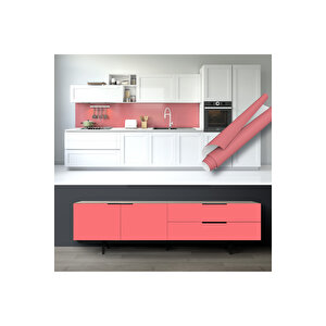Şeker Pembe Yapışkanlı Folyo, Mutfak Dolap, Tezgah Arası Ve Mobilya Kaplama Stickerı 0431 90x500 cm 
