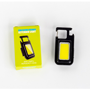Keychain Light 6w Ledli Mini Projektör Beyaz Işık Usb Şarjlı