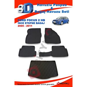 Ford Focus 2 Hb İnce Stepne 2005-2011 Paspas Ve Bagaj Havuzu Seti