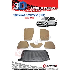 Volkswagen Polo Üst 2010-2016 Bej Havuzlu Paspas Ve Bagaj Seti Bizymo
